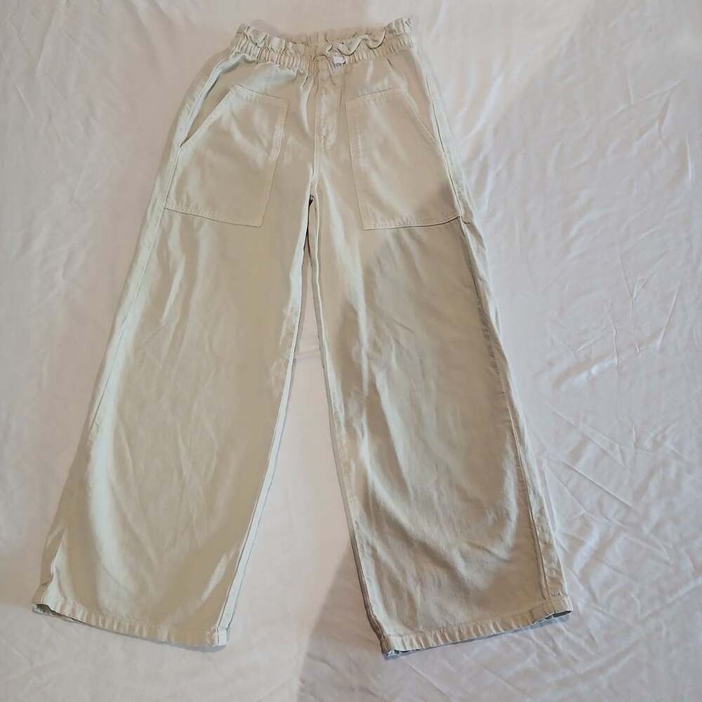Zara Girls Wide Leg Pants Cream Size 11-12